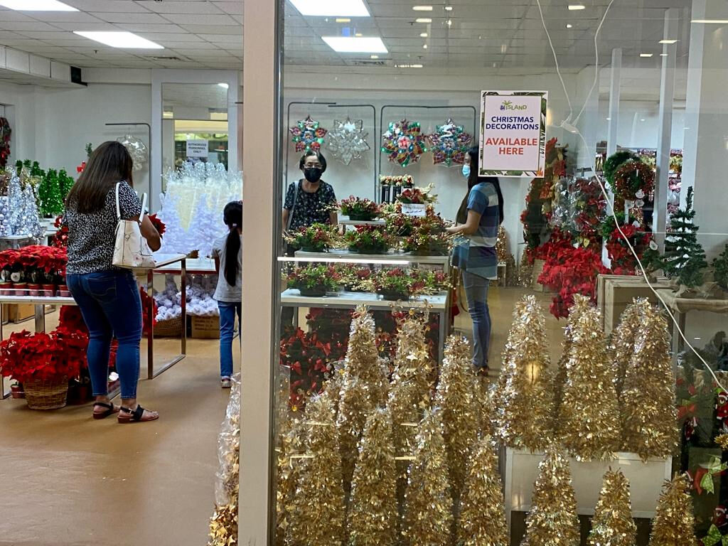 Christmas decorations out for early holiday shoppers